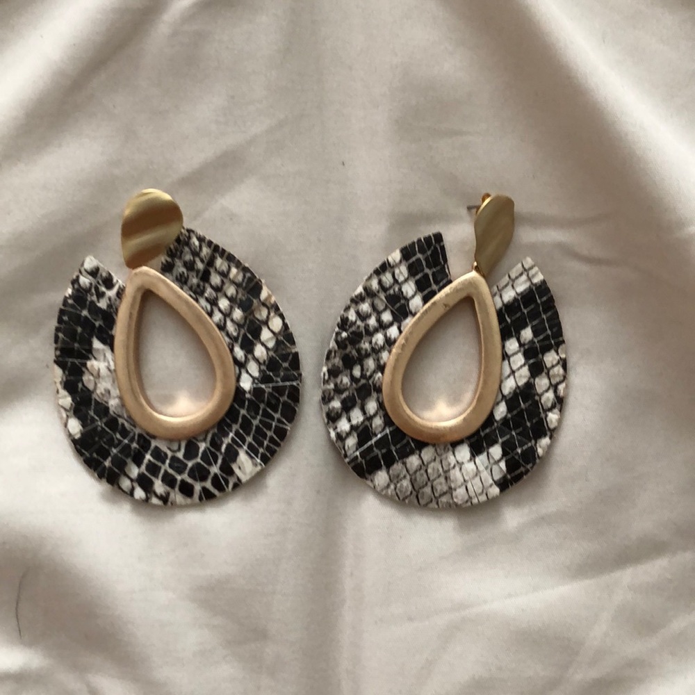 Snake print earrings